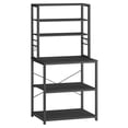 thumbnail image 2 of VASAGLE Coffee Bar, Baker’s Rack for Kitchen with Storage, 6-Tier Kitchen Shelves with 6 Hooks, Microwave Stand, Industrial,  Charcoal Gray and Ink Black, 2 of 7