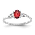 thumbnail image 1 of 10K White Gold Polished Geniune Garnet Birthstone Ring, 1 of 4