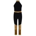 thumbnail image 4 of Freebily Kids Girls Shiny Metallic Gymnastic Unitard Sleeveless Bodysuit for Training and Performance Gold 16, 4 of 6
