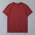 thumbnail image 2 of Pisexur T Shirts for Man , Hommes Couleur Unie Mode Décontractée Ventilée Col Rond Exercice Manches Courtes Haut Vin,P Chemises de Golf Hommes & Chemises Hommes, 2 of 4