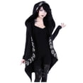 thumbnail image 2 of CEHVOM Cardigan Noir à Capuche à Manches Longues Gothique Punk Ample pour Femmes, Veste Manteau à Fermeture Éclair, 2 of 6