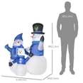 thumbnail image 3 of HOMCOM 4FT Large LED Lighted Christmas Inflatable Snowmen Holiday Decor, 3 of 10