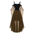 thumbnail image 5 of Robes Style Gothique pour Femmes Grande Taille Robe Midi Élégante avec Manches Évasées en Chiffon Tenue de Soirée Ourlet Irrégulier, 5 of 5