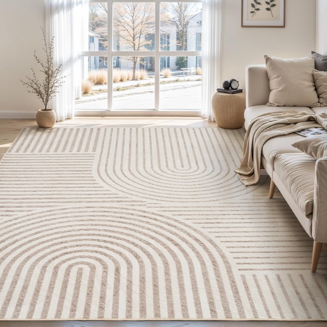 Boho Area Rug x Machine Washable Rugs for Living Room Non Slip Soft Carpet Geometric Jacquard Textu Carpet for Bedroom Dining Room Nursery Office Living Room Rug -