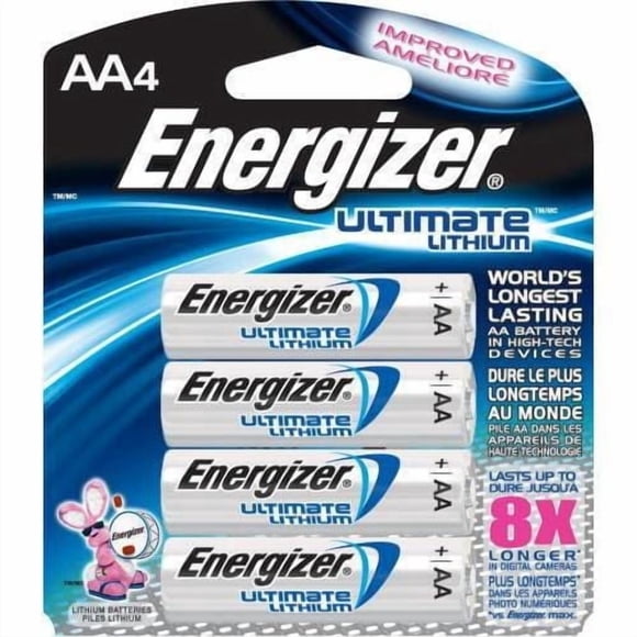 Energizer Ultimate Lithium AA Batteries, 4 Pack