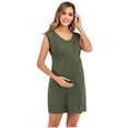 thumbnail image 3 of Fankiway Liquidation de Maternité Robes de Maternité pour Femmes Grossesse Sans Manches Col Rond Robe de Couleur Unie Grande Taille Vêtements de Maternité en Liquidation, 3 of 7