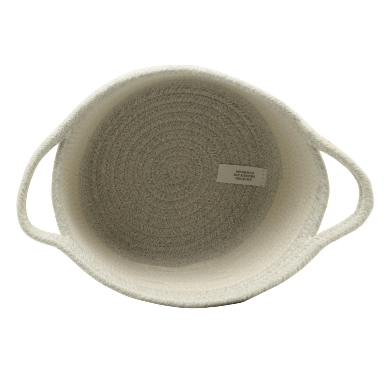 Cotton Rope Storage Basket with Boucle Heart Patch