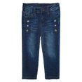 thumbnail image 1 of KIDSCOOL SPACE Little Girls Jeans,Elastic Band Inside Embroidered Ripped Stretchy Soft Denim Slim Pants,4-5 Years, 1 of 6