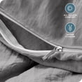 thumbnail image 4 of Bare Home Sandwashed Duvet Cover Set - Ultra-Soft - Premium 1800 Collection - 3 Piece - Full, Frost Gray, 4 of 7