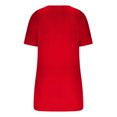 thumbnail image 3 of Birdeem T-Shirt à Col Rond Boutonné pour Femmes Haut à Manches Courtes Ample, 3 of 9