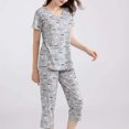 thumbnail image 4 of Ensembles de Pyjama pour Femmes, Hauts de Nuit avec Pantalons Capri, 4 of 6