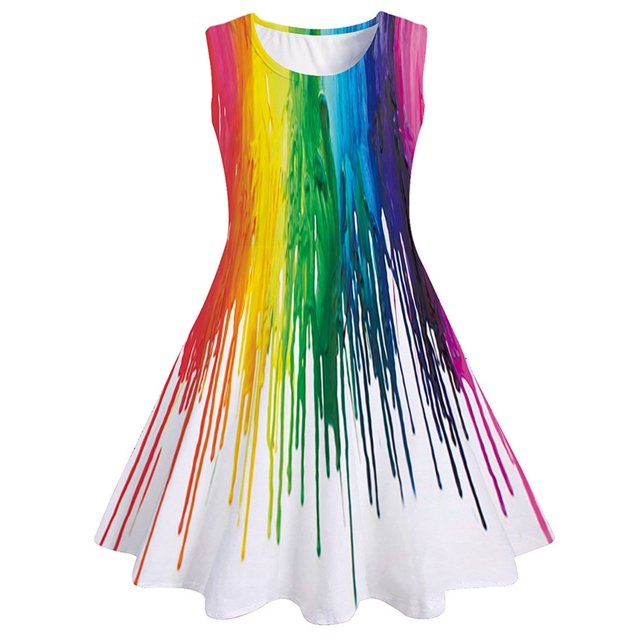 HAJGJP Robe d'Été pour Fille Robe d'Été Sans Manches pour Filles pour Usage Quotidien et Fêtes Rose, 4-5 Ans
