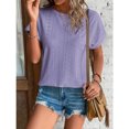 thumbnail image 4 of Hauts à Manches Courtes pour Femmes Mode Printemps/été Décontractée Ample Col Rond Manches Courtes Haut pour Femmes Aguichant Hauts d'Été pour Femmes Hauts à Manches Courtes T-Shirts pour Femmes Mode, 4 of 6
