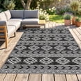 thumbnail image 2 of Outsunny Tapis Extérieur Réversible pour VR, Tapis de Sol de Patio 6 Pieds x 9 Pieds, Noir et Gris, 2 of 9