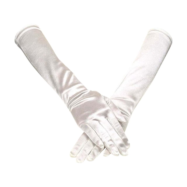Birdeem Gants Longs en Satin pour Femmes Opera Mariage Soirée Nuptiale Fête Bal