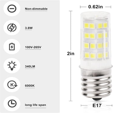 CNKOO 4 Pcs Ampoules à Bulles Ampoules de Remplacement LED Ampoule de Remplacement en Céramique Ampoule LED E17 Ampoules d'Appareil Électroménager Équivalentes 40 Watts pour Réfrigérateur Four Micro-Ondes Hotte de Cuisinière Miroirs de Maquillage