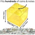 thumbnail image 2 of Dream Saver Building Block Kids Piggy Bank, Clear Acrylic Building Block Money Bank, Coin Saving Box For Girls Boys, 2 of 4