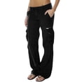 thumbnail image 2 of LUOGENLI Pantalon Décontracté pour Femme Pantalon Rétro Français à Jambe Grand pour Femme Poche Décontractée Ample à Jambe Droite Pantalon de Travail pour Femme Pantalon Décontracté pour Femme Coupe Ajustée Pantalon Décontracté pour Femme 36X29 Extensible Noir G, 2 of 5