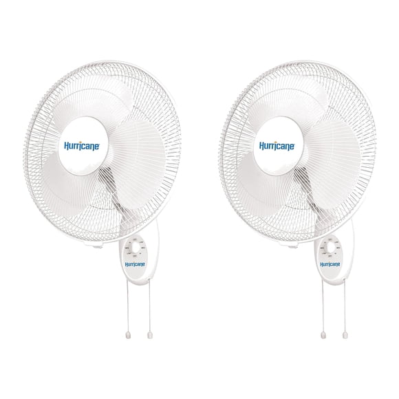Hurricane Supreme Ventilateur Mural Oscillant 16 Pouces à 90 Degrés et 3 Vitesses (Lot de 2)