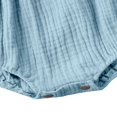 thumbnail image 4 of MesaSe Toddler Baby Girl Summer Fall Basic Plain Short Sleeve Cotton Linen Drawstring Romper Jumpsuit, 4 of 7