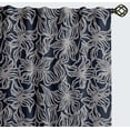 thumbnail image 2 of Vargottam Extra Long Cotton Curtains - 108" Length Drapes for High Ceilings or French Doors - 52"x108", Light Filtering Rod Pocket/Back Tab Drapes, Set of 2 Panels - Abstrct Floral Design (Blue), 2 of 8