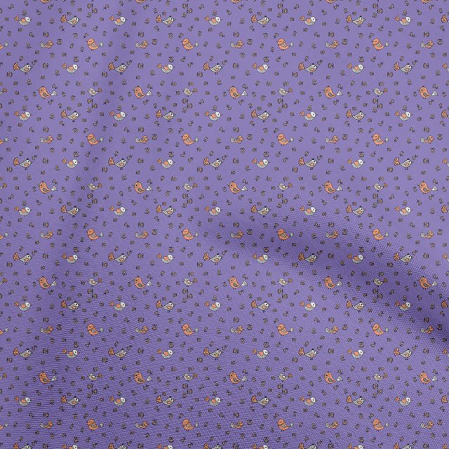 oneOone Polyester Spandex Violet Fabric Bird Sewing Material Print Fabric By The Yard 56 Inch Wide