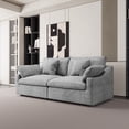 thumbnail image 2 of The Magic Home Canapé Sectionnel Modulaire en Lin, Gris Pâle, 2 of 14