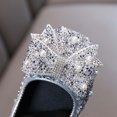 thumbnail image 4 of Girls Rhinestone Bow Dress Shoes, Sparkly Sequins Ballet Flats for Wedding Party, Comfortable Princess Sandals with Elastic Strap, 4 of 9