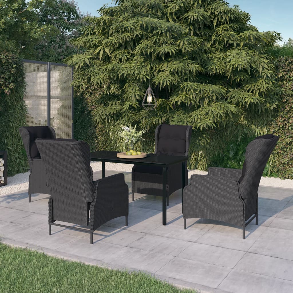 vidaXL Ensemble de Salle à Manger de Jardin 5 Pcs Gris Foncé