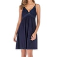 thumbnail image 4 of Timegard Robe de Nuit pour Femmes en Dentelle à Col en V avec Nœud, Ample, Froncée, Ajustée, Tenue d'Intérieur, Robe de Pyjama, 4 of 8
