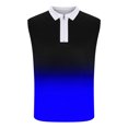 thumbnail image 3 of Plebaso Tank Tops for Men Casual Quarter Zip Collared Tee Shirts Sleeveless Gradient Color Fashion Shirts, 3 of 4