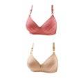 thumbnail image 1 of Penkiiy 2PC Womens Wireless Bra, Full-Coverage Pullover Stretch-Knit Bra, Smoothing T-Shirt Bra 36 Khaki, 1 of 1