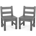 thumbnail image 1 of Gymax 2 Pcs Chaises pour Enfants Intérieur Extérieur Robuste Tout Temps Chaise d'Apprentissage pour Enfants Gris, 1 of 8