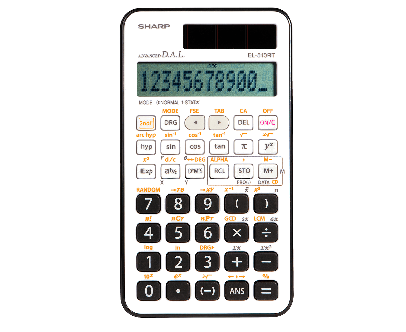 SHARP EL510RT 10-Digit Scientific Calculator, 169 Functions, Direct Algebraic Logic, 2 Modes, 3 Key Memory, 1 Variable Statistics