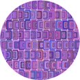 thumbnail image 1 of Ahgly Company Tapis Rond Lavable en Machine Intérieur Transitionnel Violet, 4 Pieds Rond, 1 of 7