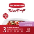 thumbnail image 2 of Rubbermaid TakeAlongs Rectangular Food Storage Containers, 950 mL (4 Cup), Special-Edition Orchid Purple, 3 Pack, 2 of 7