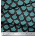 thumbnail image 3 of Soimoi Blue Poly Georgette Fabric Fish Animal Skin Print Fabric by the Yard 52 Inch Wide, 3 of 3
