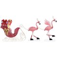 thumbnail image 1 of Haute Decor Flamingo Reindeer Sleigh LED Outdoor Christmas Yard Decoration, 1 of 2