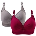 thumbnail image 4 of SDNall 2PCS Womans Fashion Plus Size Wire Free Comfortable Push Up Hollow Out Bra Underwear, 4 of 9