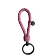 thumbnail image 2 of Leather Braided Woven Rope Keychain Lovely DIY Bag Hanging Pendant Exquisite Key Chain Car Keyring Holder Metal Jewelry for Men Bicolor Pink, 2 of 9