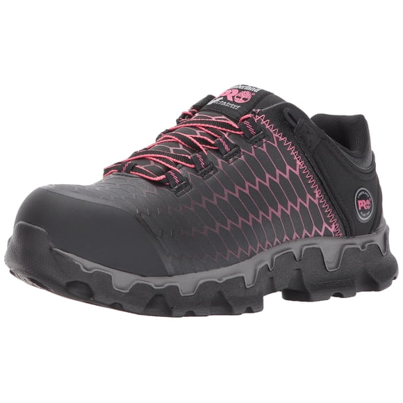 Timberland PRO Chaussure à Embout de Sécurité en Alliage de Sport pour Femmes Powertrain, Noir Raptek avec Rose, 6 W US