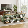 thumbnail image 4 of EDTara 39" Farmhouse Entryway Table with Storage, 4-Tier Wooden Console Table with Metal Geometric Frame for Hallway & Small Apartments, 4 of 8