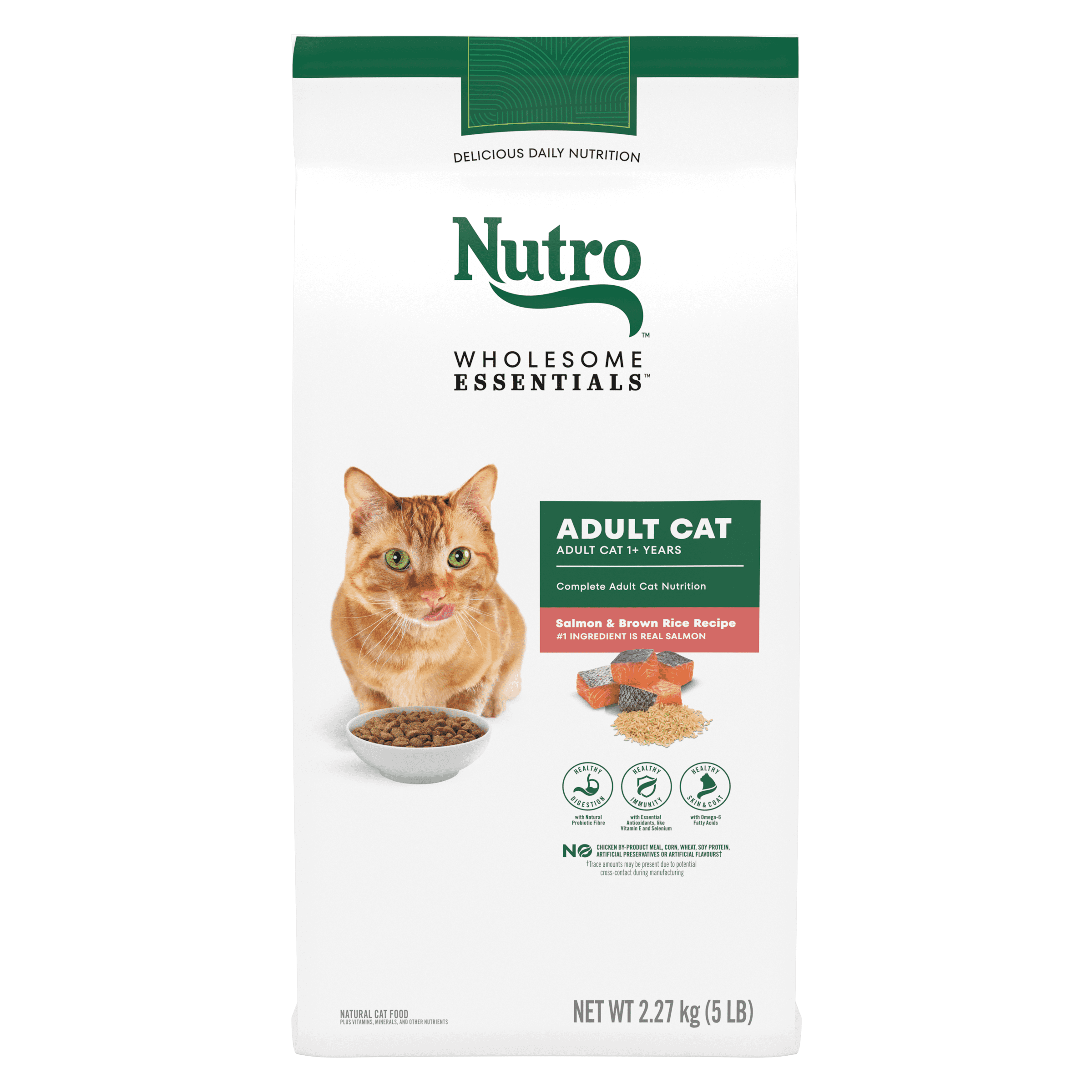 Nourriture sèche pour chats adultes NUTRO WHOLESOME ESSENTIALS Recette avec saumon et riz brun, sac de 2,27 kg