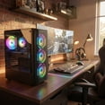 thumbnail image 5 of STGAubron Gaming PC Computer Desktop, Intel Core i7 up to 3.9G, Radeon RX 580 8G, 16GB RAM, 512GB SSD, WiFi 6, BT 5.0, RGB Fan x 4, Windows 11 Home, 5 of 5