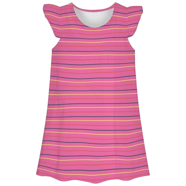 Robe de Nuit d'Été à Rayures pour Filles, Douce, Décontractée, Tenue de Détente, Confortable, Vêtement d'Intérieur pour Tout-Petits et Enfants de 3 à 10 Ans