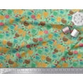 thumbnail image 3 of Soimoi Modal Satin Fabric Straw,Glass & Coconut Drink Summer Designs Print Sewing Fabric Yard 42 Inch Wide, 3 of 3