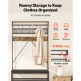 thumbnail image 3 of VEVOR Hall Tree, 72 in Coat Rack with Shoe Bench, 2-Tier Freestanding Shoe Rack Storage Organizer with Hooks, Hanging Rod and Wire Shelf, Steel Frame Entrance Coat Holder for Entry, Bedroom, Closet, 3 of 9