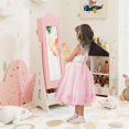 thumbnail image 4 of Costway Kids Vanity Set Princess Makeup Dressing Table & Chair Set with Jewelry Armoire Pink, 4 of 10