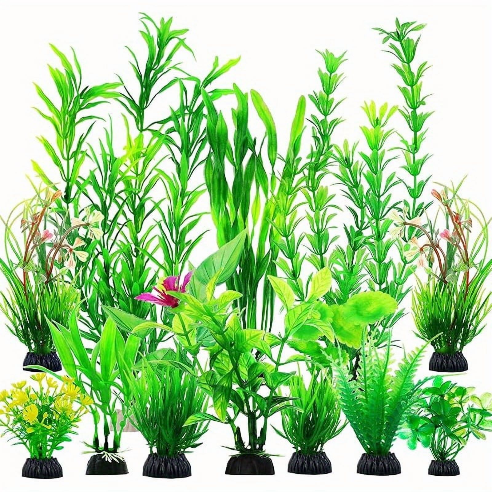 CNKOO 12pcs Fish Tank Accessories Aquarium Decorations Green Plants  Green Fish Tank Decorations Plant  Fish Tank Decor  Aquarium Decor Plastic Plants