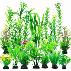 CNKOO 12pcs Poisson Accessoires Aquarium Décorations Plantes Vertes Poissons Décorations de réservoir Plantes Poissons Décor Aquarium Décor Plantes en plastique